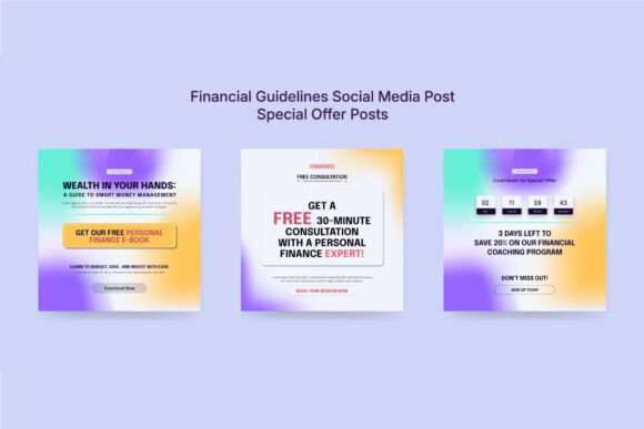 Download Colorful Financial Advice Social Kit - Kit Collection