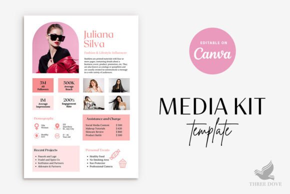 Download Pink Theme Editable Media Kit Template - Kit Collection