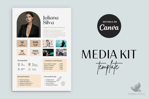 Download Editable 1-Page Media Kit Template - Kit Collection