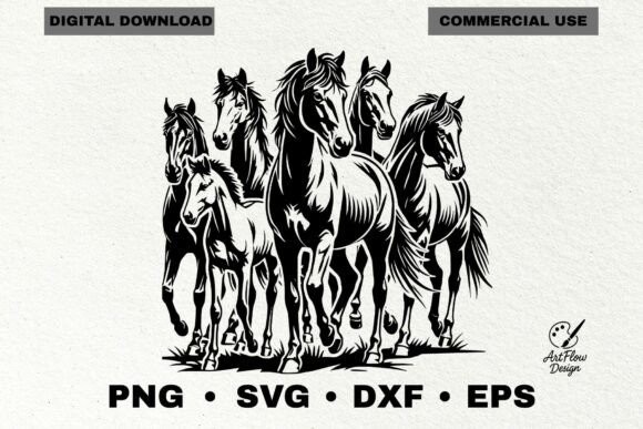 Download Running Horses SVG, Horse Herd - Running Collection