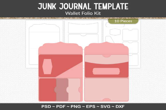 Download Junk Journal Folio Template Kit - Kit Collection