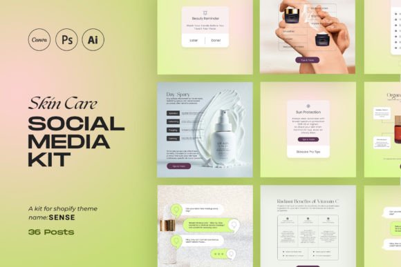 Download Social Media Kit for Sense Shopify Theme - Kit Collection