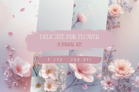 Download Delicate Pink Flower Journal Kit - Kit Collection