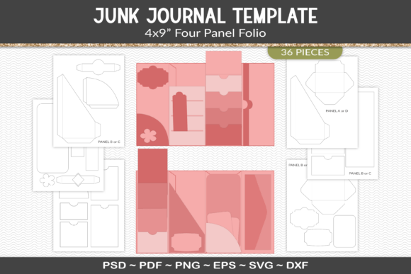 Download Junk Journal Folio Template Kit - Kit Collection