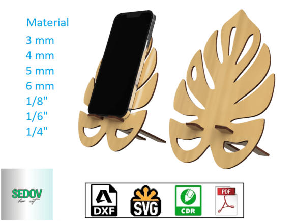 Download Laser Cut Phone Stand Monstera Leaf - Phone Collection