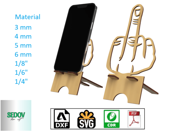 Download Laser Cut Phone Stand Middle Finger - Phone Collection