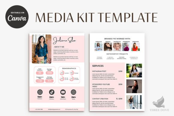 Download Editable 2 Page Media Kit Template - Kit Collection