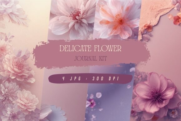 Download Delicate Flower Journal Kit, Wallpaper - Kit Collection