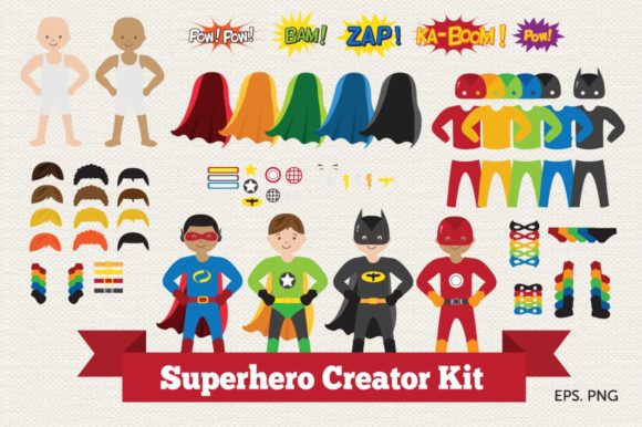 Download Superhero Creator Kit Clipart Vector - Kit Collection