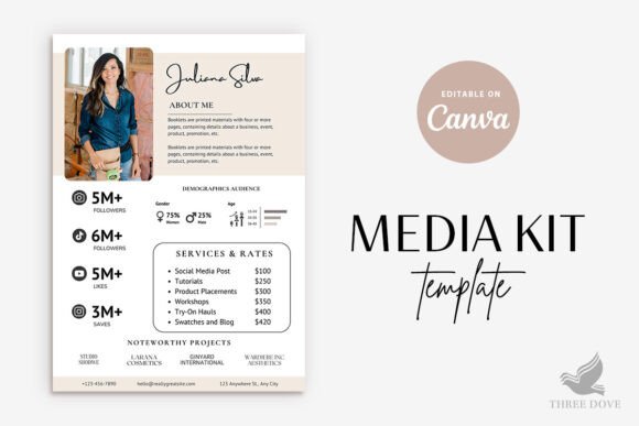 Download Stylish 1 Page Media Kit Template - Kit Collection