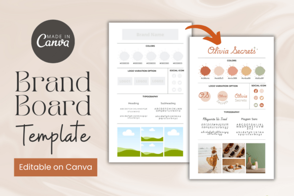 Download Brand Board Canva Template, Branding Kit - Kit Collection