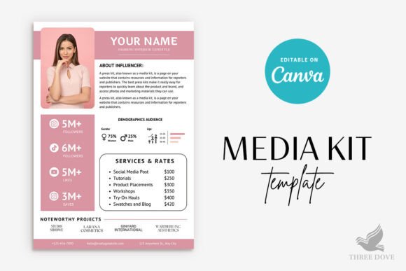 Download Pink Theme Media Kit Template - Kit Collection