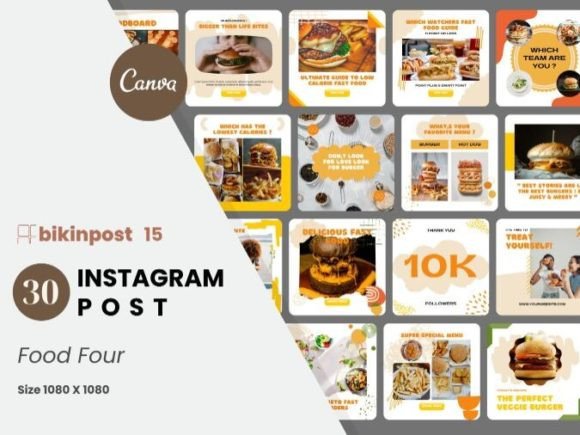 Download Food Four Canva Instagram Post Template - Canva instagram Collection