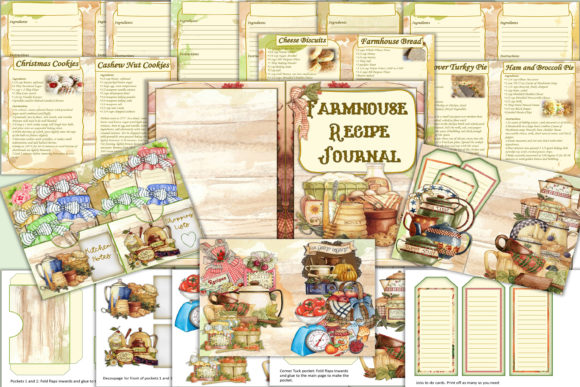 Download Printable Farmhouse Recipe Journal Kit - Kit Collection