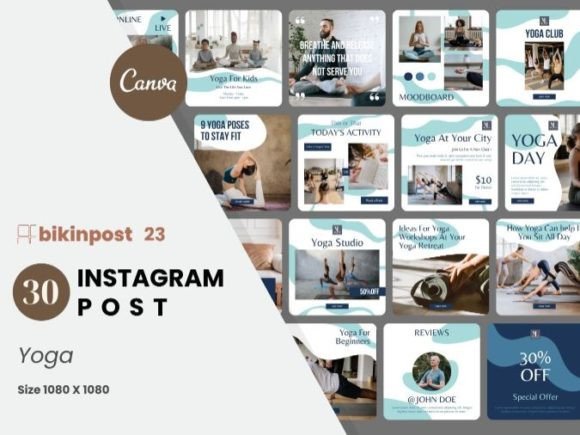 Download Yoga Canva Instagram Post Template - Canva instagram Collection