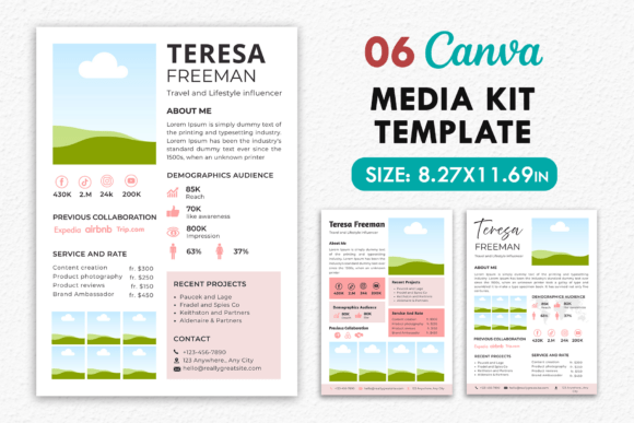 Download 06 Canva Influencer Media Kit Templates - Kit Collection