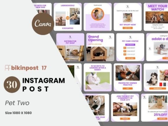 Download Pet Two Canva Instagram Post Template - Canva instagram Collection