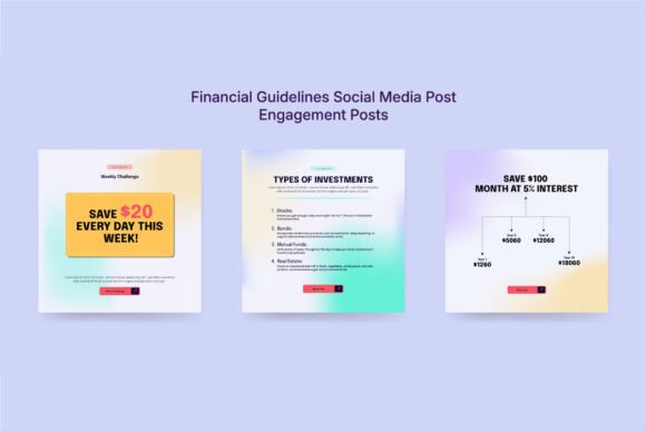 Download Colorful Financial Advice Social Kit - Kit Collection
