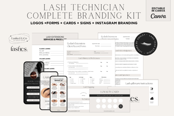 Download Canva Lash Technician Branding Kit - Kit Collection