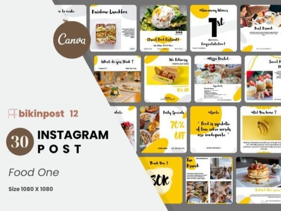 Download Food One Canva Instagram Post Template - Canva instagram Collection