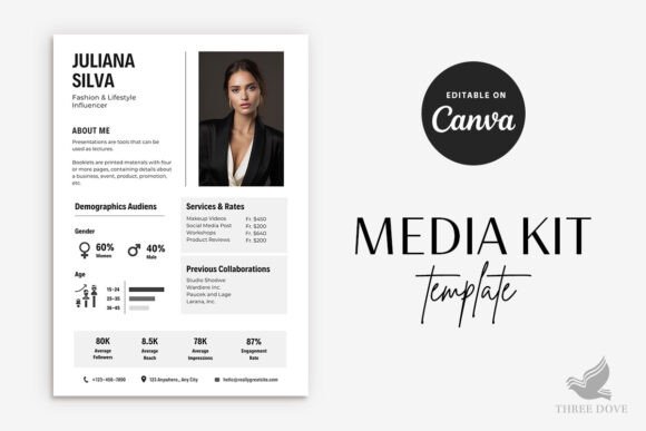 Download 1 Page Minimalist Media Kit Template - Kit Collection