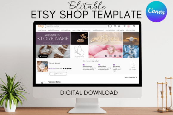 Download Etsy Shop Branding Kit Canva Template - Kit Collection