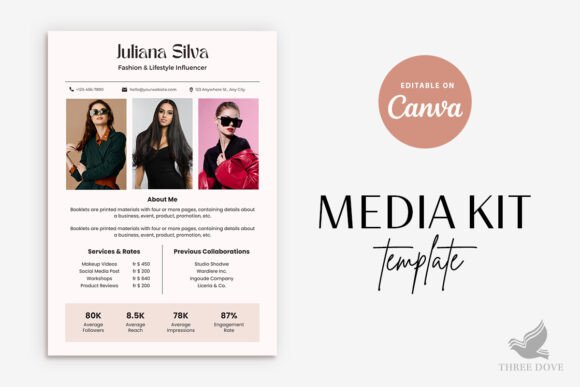 Download Editable 1 Page Media Kit Template - Kit Collection