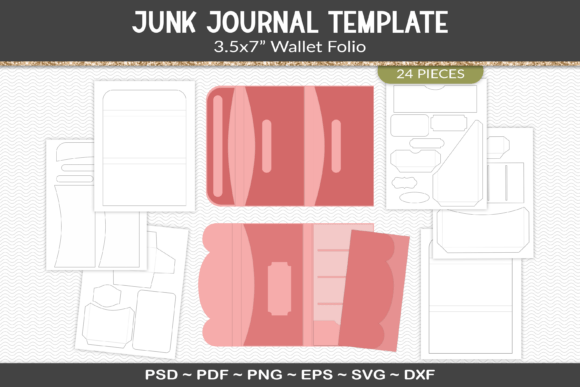 Download Junk Journal Folio Template Kit - Kit Collection