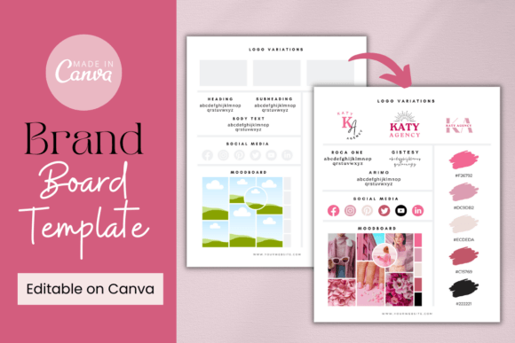 Download Brand Board Canva Template, Branding Kit - Kit Collection