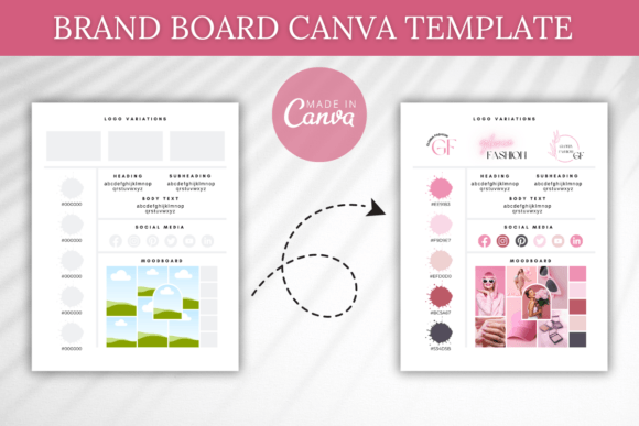 Download Brand Board Canva Template, Branding Kit - Kit Collection